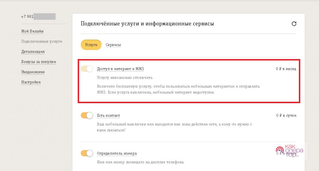 Как отключить услугу интернет в роуминге билайн