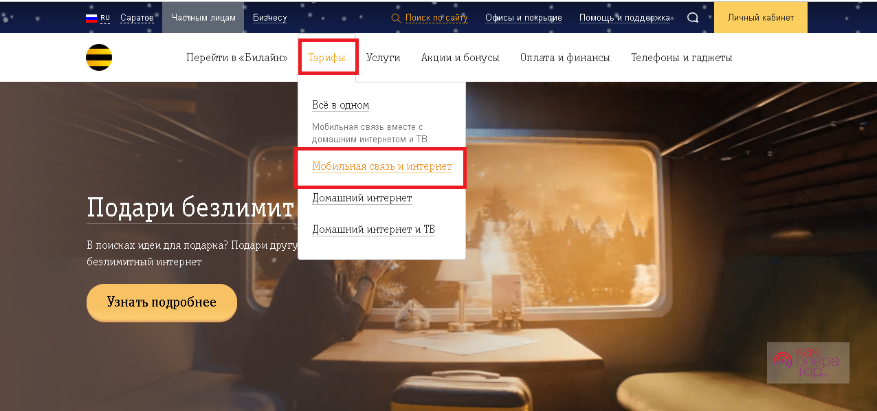 Как отключить тариф для компьютера билайн