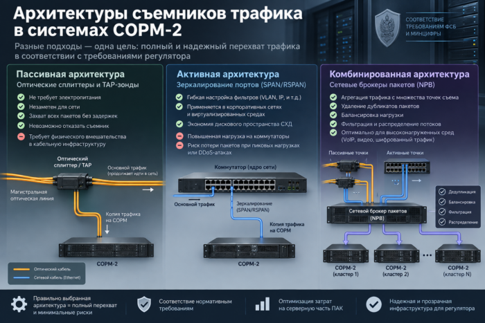 Сравнительный анализ архитектур съемников трафика для корпоративных и ведомственных сетей связи