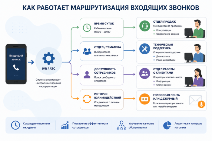 Маршрутизация входящих звонков: эффективный инструмент управления коммуникациями
