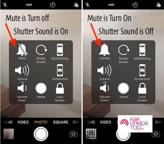 Как выключить звук камеры на iPhone