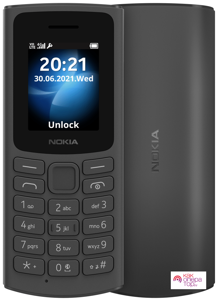 Nokia 105 4G DS 2021, Dual nano SIM, черный — купить в интернет-магазине по низкой цене на Яндекс Маркете